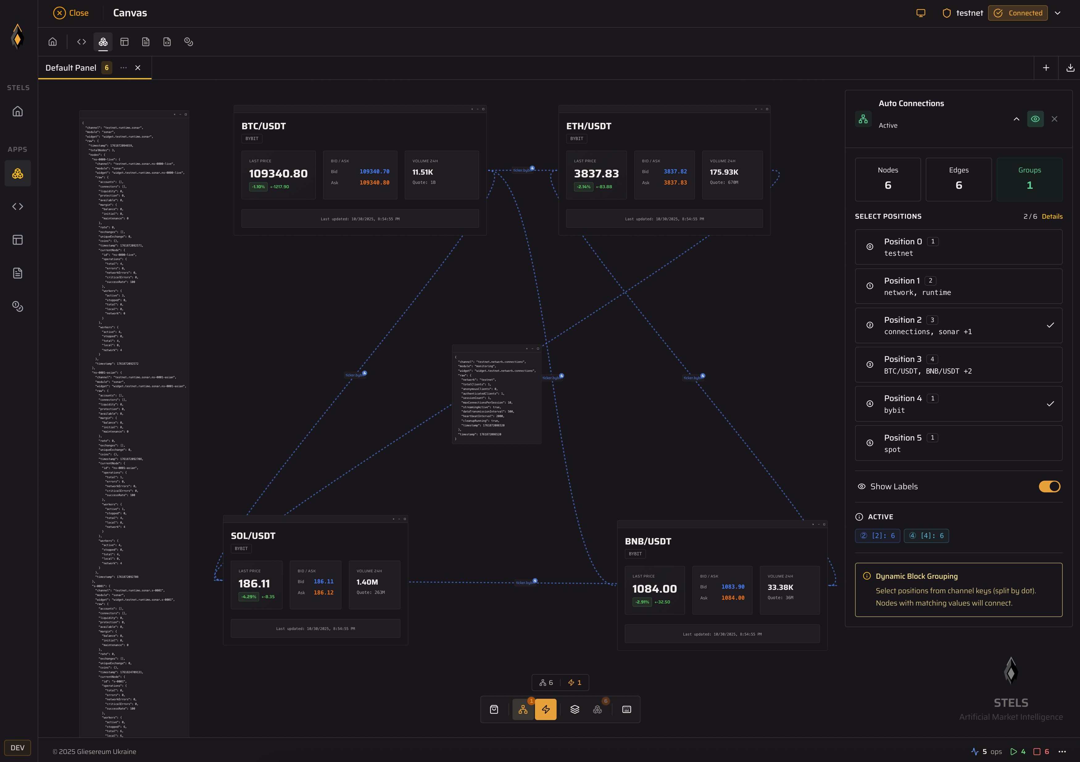 STELS Canvas - Constructor of connections between strategies and real-time analytics